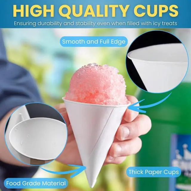 Alt view image 2 of 6 - Disposable White Paper Cone Cups (Pack of 50-4.5 oz) Eco-Friendly, Leak-Proof, Ideal for Events, Water Coolers, Quick Hydration & Efficient Cleanup
