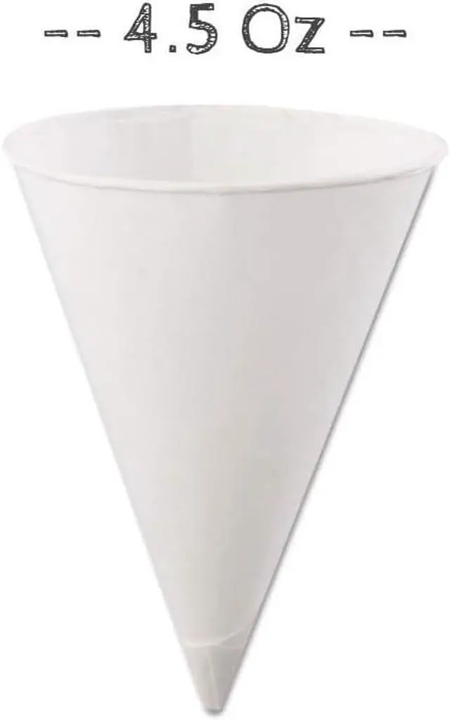 Alt view image 6 of 6 - Disposable White Paper Cone Cups (Pack of 50-4.5 oz) Eco-Friendly, Leak-Proof, Ideal for Events, Water Coolers, Quick Hydration & Efficient Cleanup