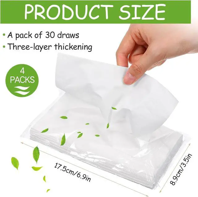 Alt view image 2 of 7 - Mudder 4 Packs Car Visor Tissue Refills, 3-ply 30 Sheets/pack