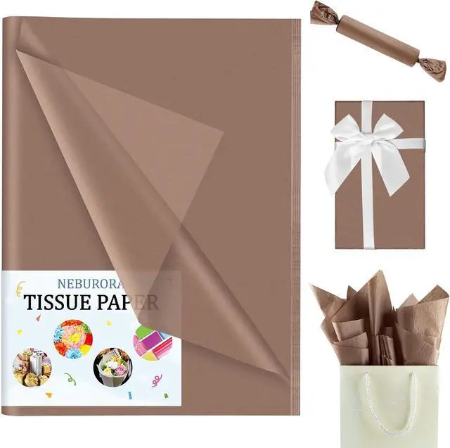 Alt view image 2 of 7 - NEBURORA 60 Sheets Brown Tissue Paper Set Gift Wrap Paper(Brown)