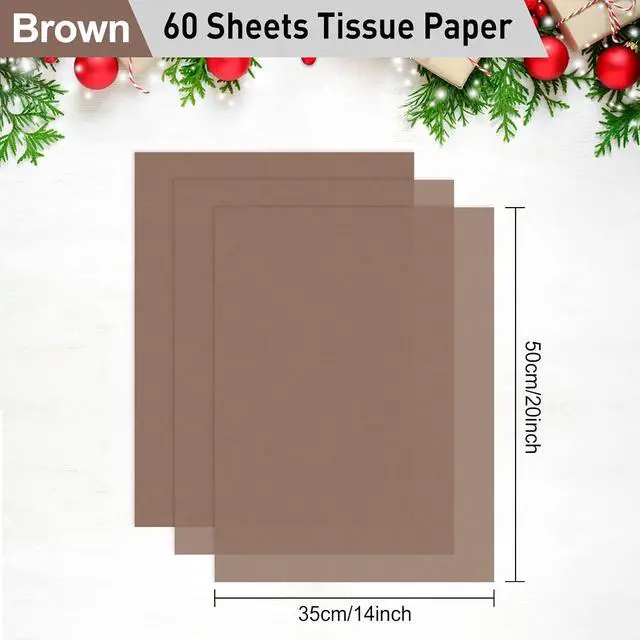 Alt view image 4 of 7 - NEBURORA 60 Sheets Brown Tissue Paper Set Gift Wrap Paper(Brown)