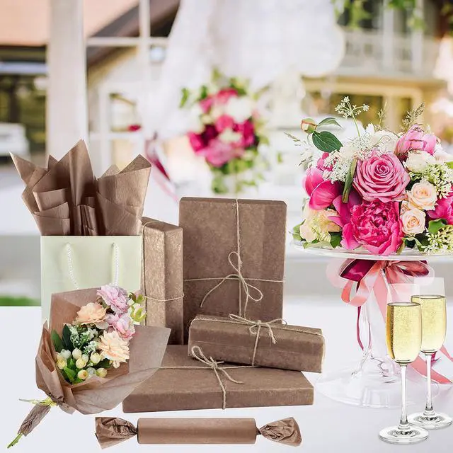 Alt view image 5 of 7 - NEBURORA 60 Sheets Brown Tissue Paper Set Gift Wrap Paper(Brown)