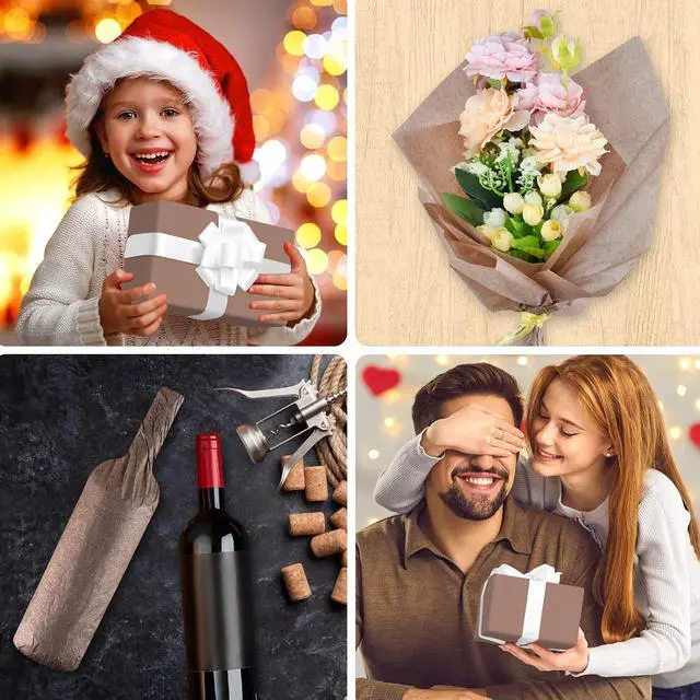 Alt view image 6 of 7 - NEBURORA 60 Sheets Brown Tissue Paper Set Gift Wrap Paper(Brown)