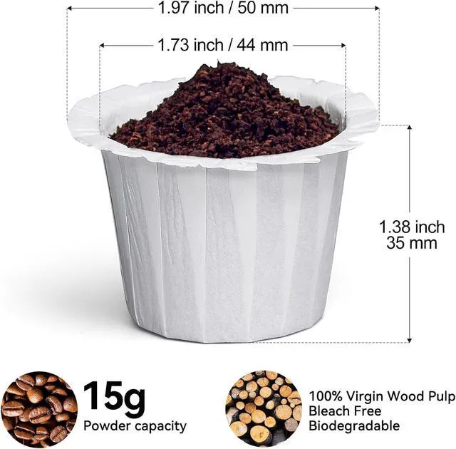 Alt view image 3 of 6 - Fanativita 100ct Disposable Coffee Filters for Reusable K Cups, White