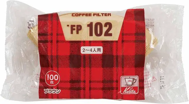 Main image of Kalita #13129 FP102 Coffee Filter, Filter Paper, For 2-4 People, 100 Sheets, Brown