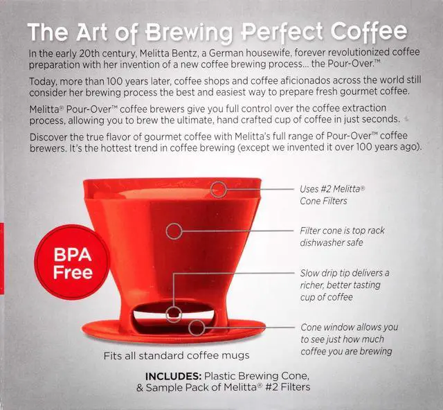 Alt view image 4 of 5 - Melitta 64008 Red Ready Joe Filter Cone