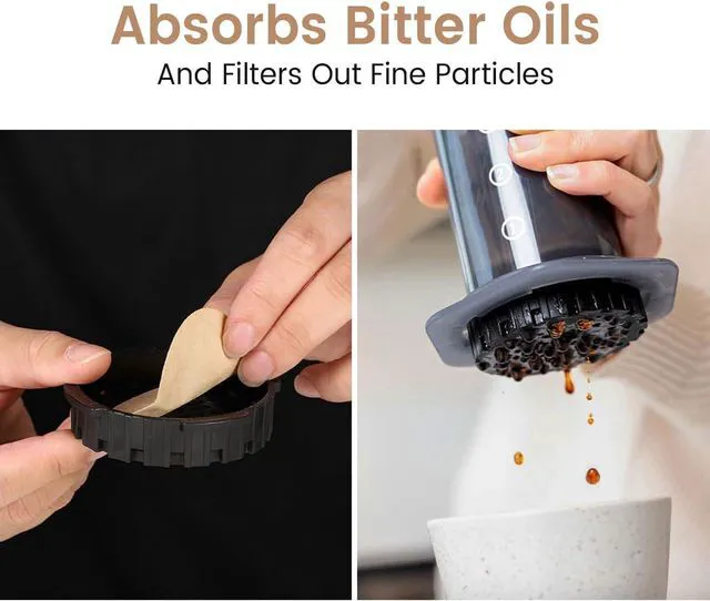 Alt view image 7 of 7 - Clinuse 800Pcs 2.5" Round Coffee Filters Fits for Aeropress Coffee Makers