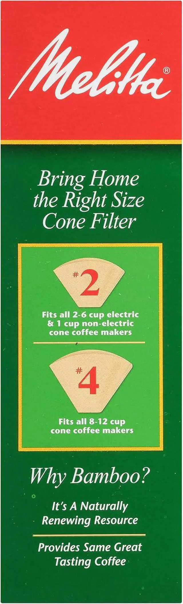 Alt view image 2 of 6 - Melitta #2 Cone Coffee Filters, Bamboo, 80 Count