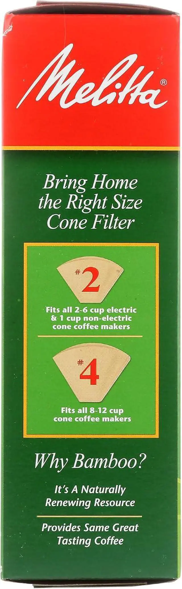 Alt view image 4 of 6 - Melitta #2 Cone Coffee Filters, Bamboo, 80 Count