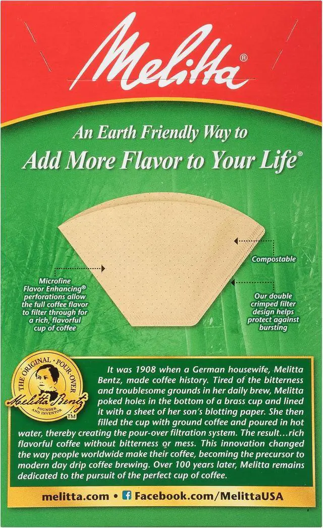 Alt view image 5 of 6 - Melitta #2 Cone Coffee Filters, Bamboo, 80 Count