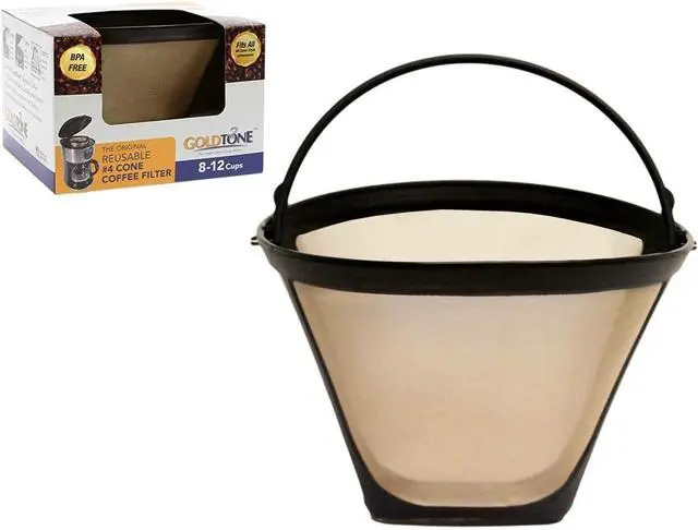 Main image of GoldTone Brand (Made in the USA) Reusable No.4 Cone Style Replacement Coffee Filter replaces your Cuisinart Permanent Coffee Filter for Machines and Brewers (1 Pack)