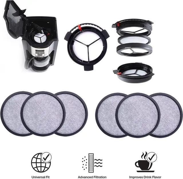 Alt view image 3 of 7 - Mr. Coffee Compatible Coffee Filter Disks - 6 Pcs With 1 Frame