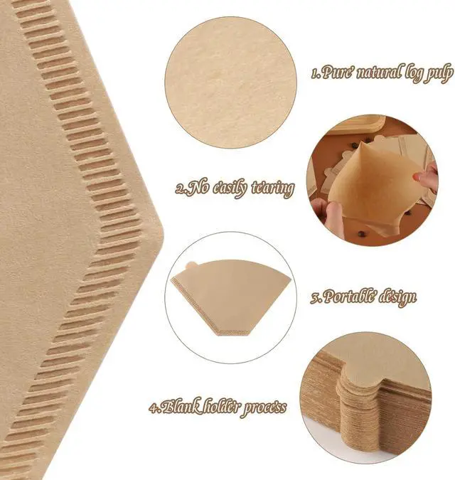 Alt view image 3 of 7 - 160 Count #4 Cone Coffee Filters 8-12 Cup Compatible with Ninja Maker