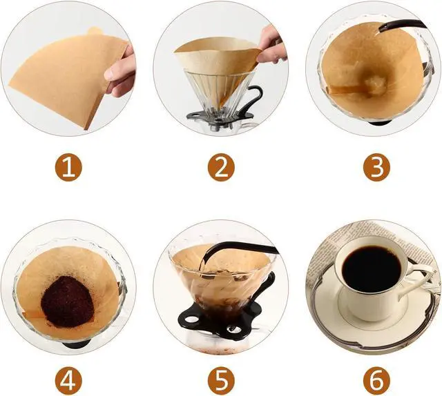 Alt view image 3 of 7 - Coffee Filters, Cone Coffee Filters Size 02, 1-4 Cups, 200 Count, 2 Cone Filter for Pour Over and Drip Coffee Maker, Natural Brown Unbleached