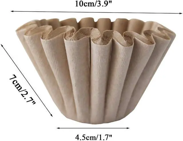 Alt view image 2 of 7 - 1-4 Cup Basket Coffee Filters,Natural Brown Biodegradable Basket Filters Paper Unbleached for Home Office Use,coffee filter flowers, 50 Count