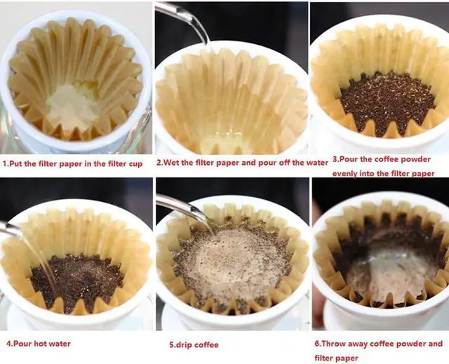 Alt view image 3 of 7 - 1-4 Cup Basket Coffee Filters,Natural Brown Biodegradable Basket Filters Paper Unbleached for Home Office Use,coffee filter flowers, 50 Count