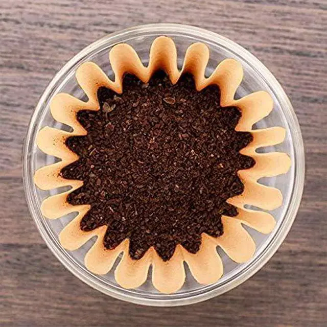 Alt view image 4 of 7 - 1-4 Cup Basket Coffee Filters,Natural Brown Biodegradable Basket Filters Paper Unbleached for Home Office Use,coffee filter flowers, 50 Count