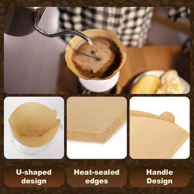 Alt view image 2 of 7 - 250 Count Coffee Filters #2, Premiun Unbleached Natural No Blowout, 2-4 Cup