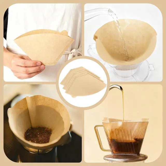Alt view image 4 of 7 - 250 Count Coffee Filters #2, Premiun Unbleached Natural No Blowout, 2-4 Cup
