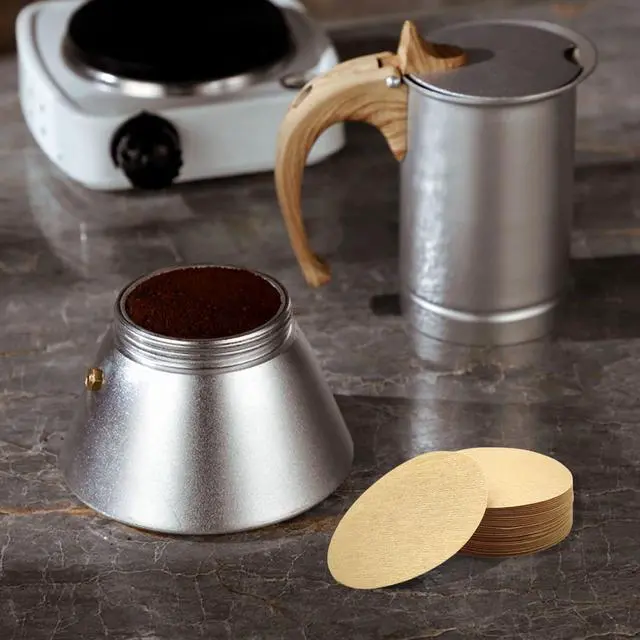 Alt view image 4 of 7 - BlingKingdom 300pcs 2.5" Moka Pot Filter, Unbleached Paper Coffee Filters