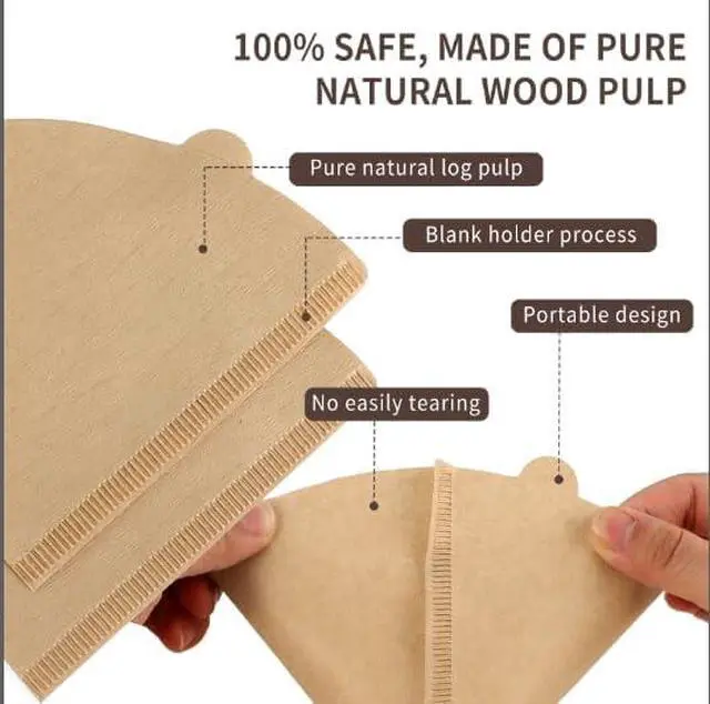 Alt view image 3 of 6 - 200 Count Coffee Filters #4, Cone Coffee Filter 8-12 Cup, Natural
