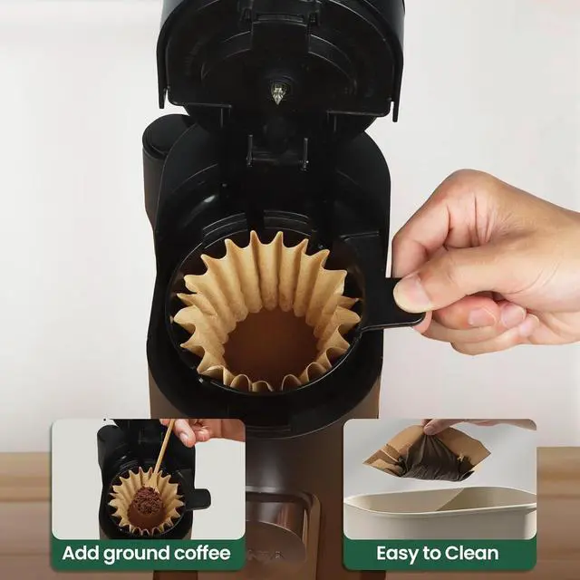 Alt view image 3 of 7 - 150 Pcs Disposable Coffee Filters for Ninja Coffee Maker PB051 and PB041