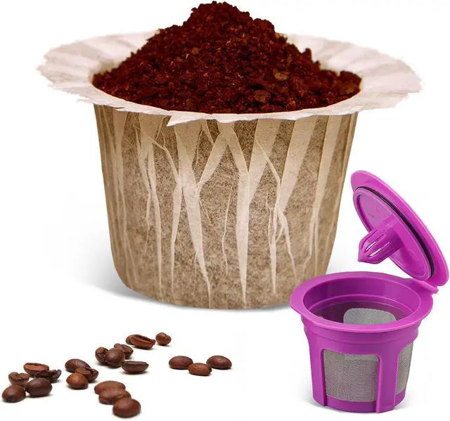 Alt view image 2 of 7 - Haetyly 100 Count Natural Paper Filters for Keurig Single Serve 1.0 and 2.0, Fits All Brands Reusable K Cups