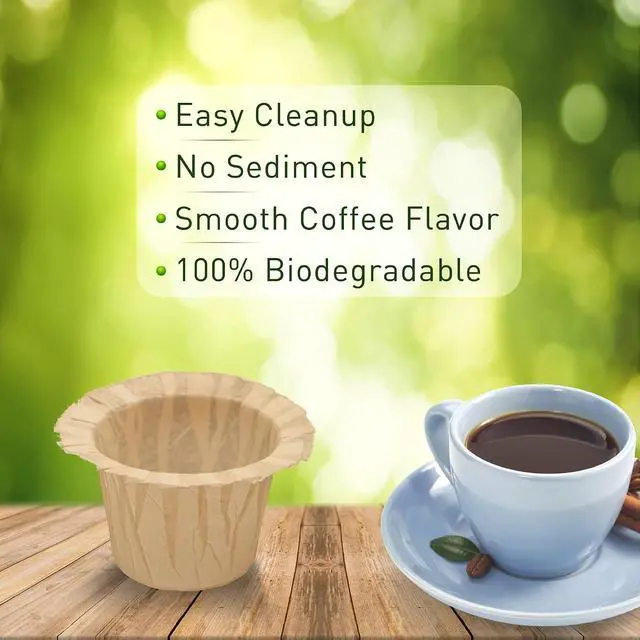 Alt view image 3 of 7 - Haetyly 100 Count Natural Paper Filters for Keurig Single Serve 1.0 and 2.0, Fits All Brands Reusable K Cups