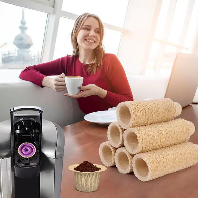 Alt view image 4 of 7 - Haetyly 100 Count Natural Paper Filters for Keurig Single Serve 1.0 and 2.0, Fits All Brands Reusable K Cups