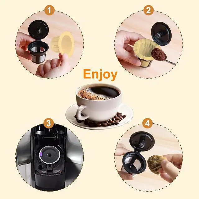 Alt view image 6 of 7 - Haetyly 100 Count Natural Paper Filters for Keurig Single Serve 1.0 and 2.0, Fits All Brands Reusable K Cups