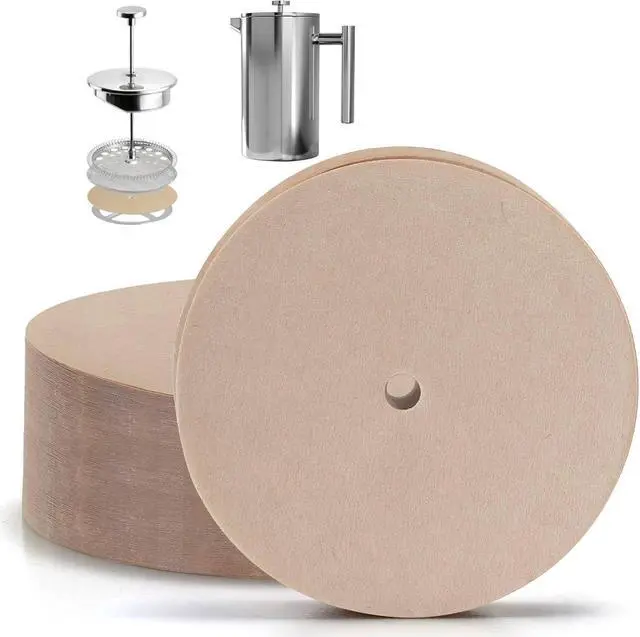 Main image of 100 Pcs Paper Filters for Ziruma French Press 34 Oz, Pre-punched Holes
