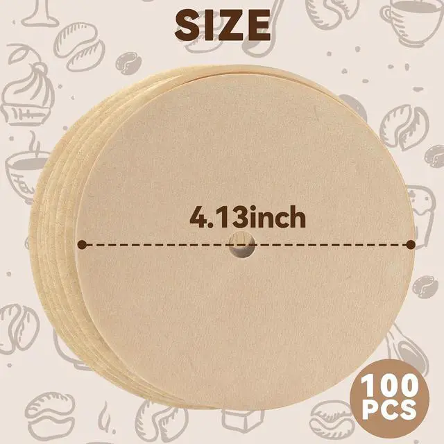 Alt view image 2 of 5 - 100 Pcs Paper Filters for Ziruma French Press 34 Oz, Pre-punched Holes
