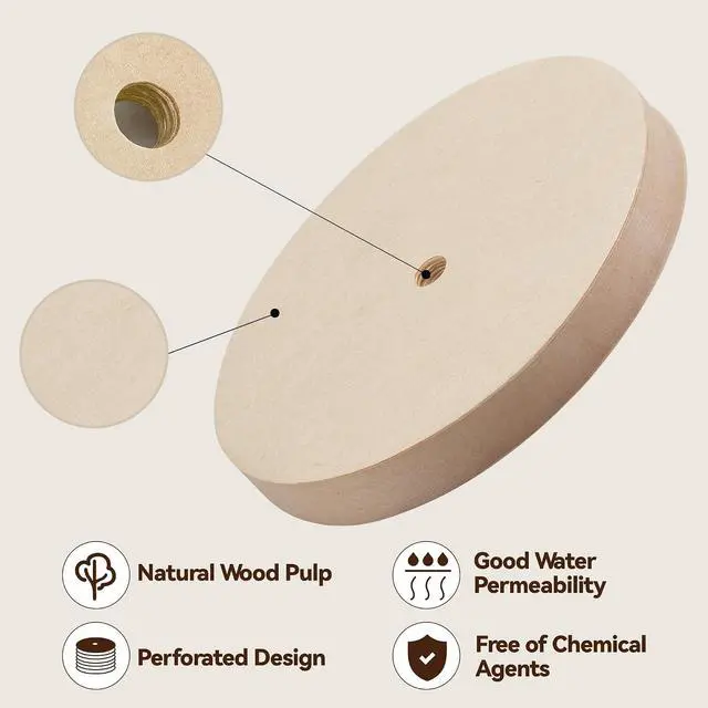 Alt view image 4 of 5 - 100 Pcs Paper Filters for Ziruma French Press 34 Oz, Pre-punched Holes