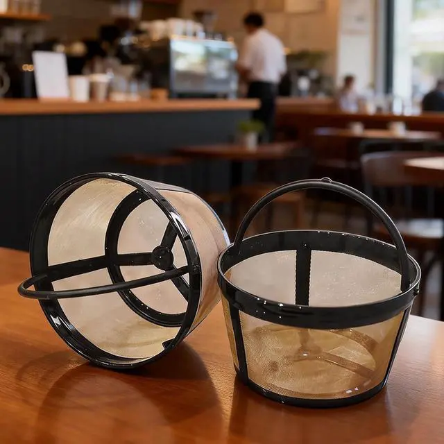 Alt view image 7 of 7 - 2-PACK Reusable 4 Cup Basket Coffee Filter,Replaces Disposable Paper Coffee Filters for Standard 4 Cup Basket Coffeemakers