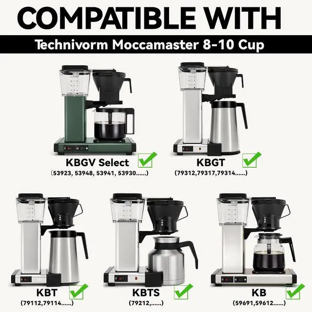 Alt view image 2 of 7 - 100 Pcs Coffee Filters #4 for Technivorm Moccamaster Coffee Maker 8-10 Cup