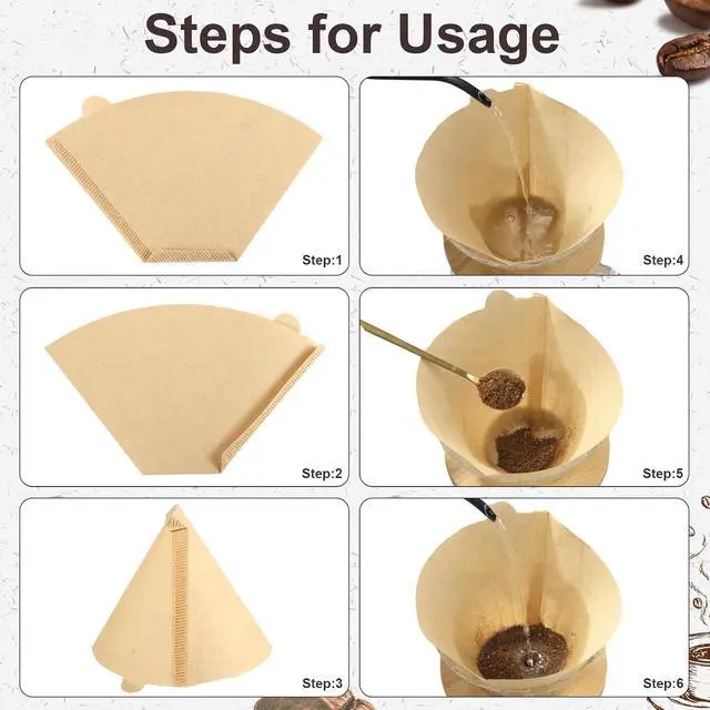 Alt view image 4 of 7 - 100 Count #4 Cone Coffee Filters 8-12 Cup Compatible with Ninja Maker