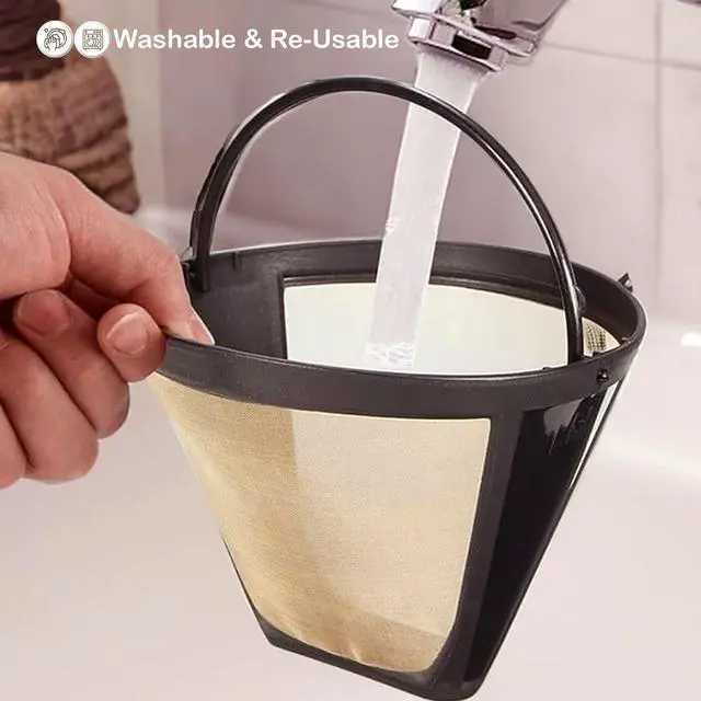 Alt view image 3 of 7 - Reusable #4 Cone Coffee Filter Basket for Ninja and Cuisinart Coffee Makers Coffee Accessories - 1 Pack Permanent Replacement for Ninja and Cuisinart Coffee Brewers