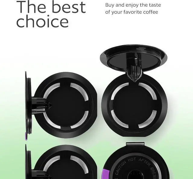 Alt view image 5 of 7 - 4 Reusable K Cups for Keurig Coffee Makers BPA-Free Refillable Coffee Pods Compatible with K-Classic, K-Elite, K-Express, K-Compact and K-Select (Not for MultiStream)