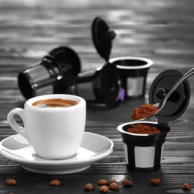 Alt view image 6 of 7 - 4 Reusable K Cups for Keurig Coffee Makers BPA-Free Refillable Coffee Pods Compatible with K-Classic, K-Elite, K-Express, K-Compact and K-Select (Not for MultiStream)