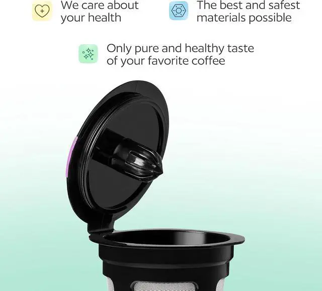 Alt view image 4 of 7 - 4 Reusable K Cups for Keurig Coffee Makers BPA-Free Refillable Coffee Pods Compatible with K-Classic, K-Elite, K-Express, K-Compact and K-Select (Not for MultiStream)