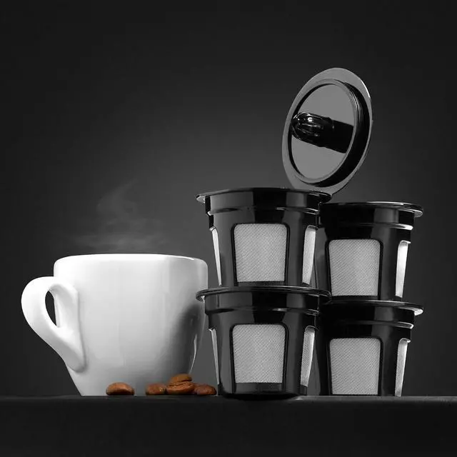 Alt view image 7 of 7 - 4 Reusable K Cups for Keurig Coffee Makers BPA-Free Refillable Coffee Pods Compatible with K-Classic, K-Elite, K-Express, K-Compact and K-Select (Not for MultiStream)