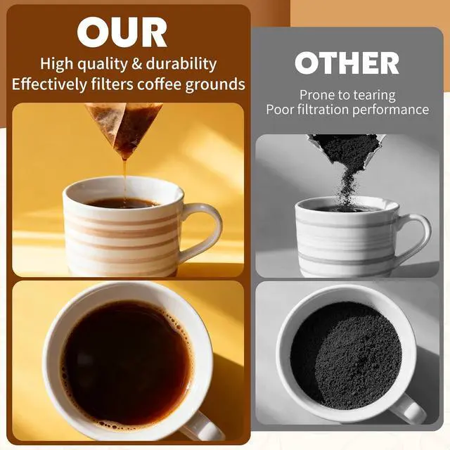 Alt view image 6 of 7 - 200 Count Cone Coffee Filters #2, 2 Coffee Filters Cone, Coffee Filters Disposable, Natural Unbleached Cone Paper Filter for Pour Over and Drip Coffee Maker, Suitable for Home Coffee Shop (2-4 Cup)