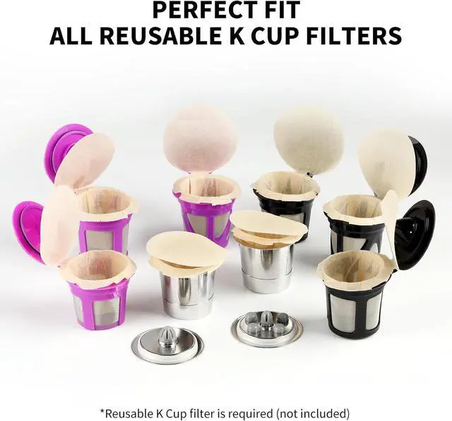 Alt view image 2 of 6 - Fanativita 100ct K Cup Coffee Filters with Genius Lid, Unbleached