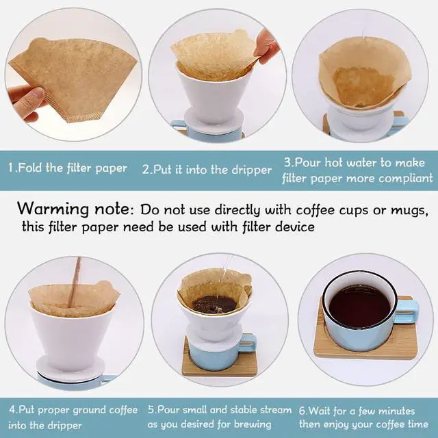 Alt view image 3 of 7 - YQL #2 Cone Coffee Filter, 200 Count Coffee Filters 2 Cone Paper, Unbleached Disposable Coffee Filters Fit for Drip Coffee Maker