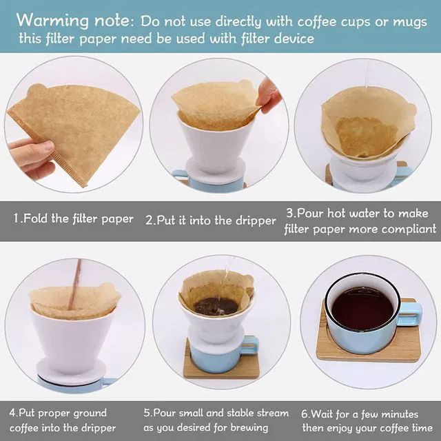Alt view image 3 of 5 - YQL V01 Coffee Filter, 200 Count Size 01 Natural Unbleached Disposable Coffee Filters Paper Fit for Drip Coffee Dripper
