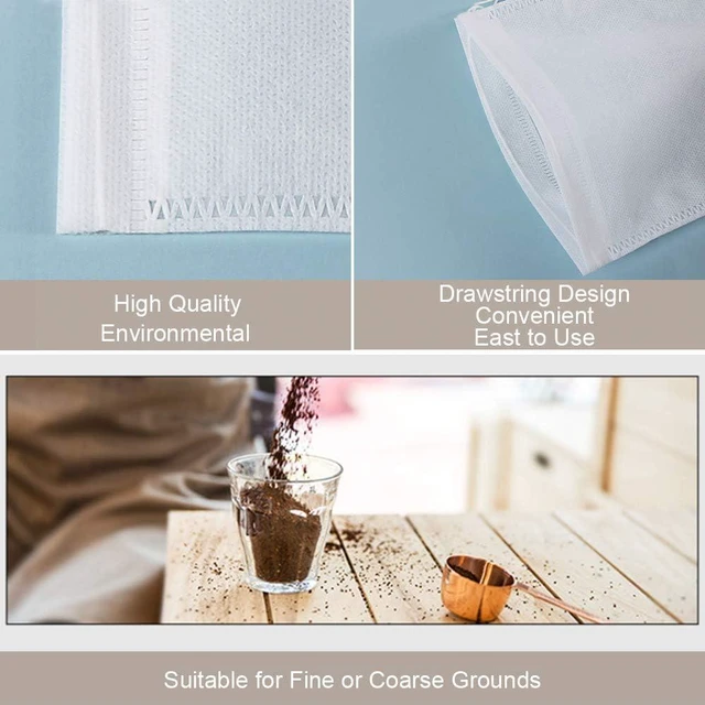Alt view image 2 of 7 - YQL 6x10 Inch Cold Brew Coffee Filter Bags, 50PCS Disposable Mesh Bags