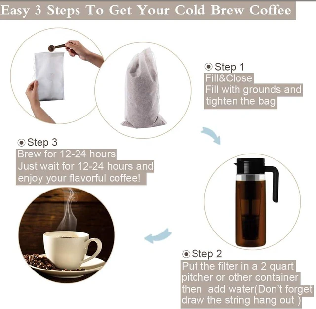 Alt view image 3 of 7 - YQL 6x10 Inch Cold Brew Coffee Filter Bags, 50PCS Disposable Mesh Bags