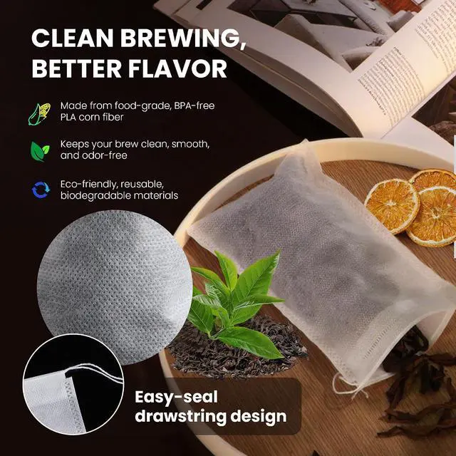 Alt view image 7 of 7 - Cold Brew Bags, 100 Count Brew Coffee Filter Bags, 6x8 Inch