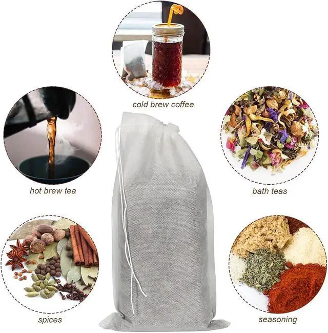 Alt view image 6 of 6 - HRX Package 50pcs Disposable Cold Brew Bags 6x10 in for Home Coffee Brewing