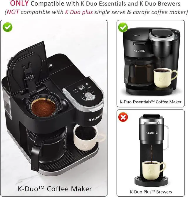 Alt view image 6 of 7 - Reusable 8-12 Cup Basket Gold Mesh Coffee Filter for Keurig K-Duo Essentials and K Duo Brewers Machine, Replaces your Paper Coffee Filters, BPA Free (1 Pack)